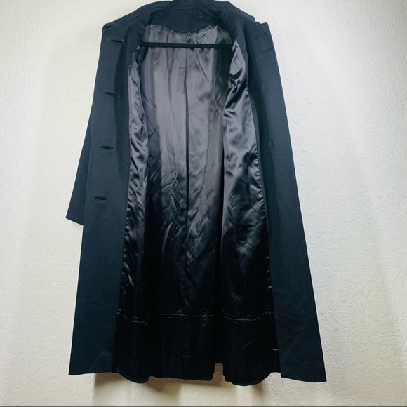 VINTAGE Union Made Retro Black Single-Breasted Wool Midi-Princess Swing‎ Coat - Picture 8 of 13